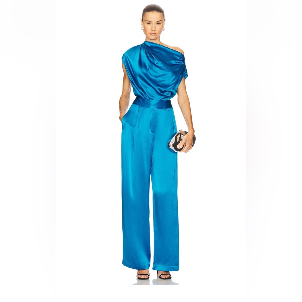 The Sei Royal Blue 100% Silk Draped Top and Trousers💙